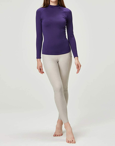 New Luxury Solid Color <b>Compression</b> Shirt for <b>Women</b> Yoga Sports Wear Brushed Tight High Stretch Nude Soft Long Sleeve Yoga <b>Top</b> - Product Image 3