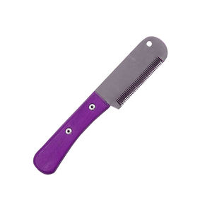Hot Selling Stainless Steel Stripping Knife Wooden Handle Reusable Pet Grooming Knife - Product Image 2