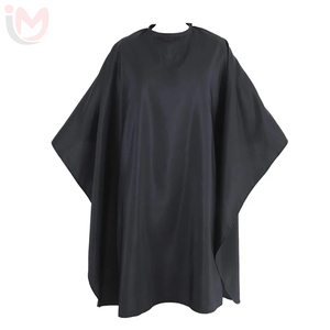 IMANS ENTERPRISES Capa de Peluquería de Poliéster Impermeable Negra, Delantal de Corte para Salón de Belleza y Barbería - Product Image 1