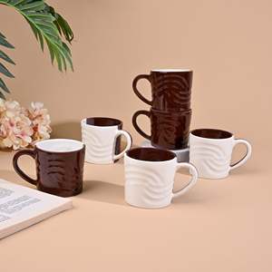 ชุดแก้วเซรามิกสีน้ำตาลลายชายฝั่ง 6 ใบ - Product Image 6