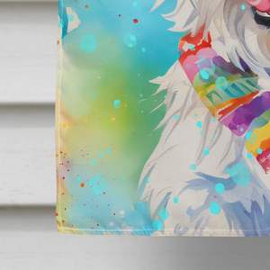 Grand Polyester Multicolore Westie Hippie Dawg Maison Drapeau Porche Manches Pôle Décoratif Cour Bannière Tenture Murale Oeuvre - Product Image 4