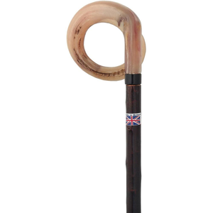 Bastón de Cuerno de Búfalo Tallado Natural y Ecológico, Empuñadura de Cuerno de Carnero Hecha a Mano, Diseño Elegante - Product Image 1