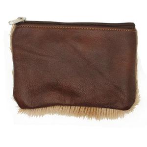 Sac fourre-tout en cuir de vachette marron avec pois blancs, poignées en cuir, appliqué, accessoire de mode - Product Image 3