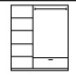 FURNIZONE Modern Space-Saving Wooden Panel 3-Door Wardrobe Closet 5 Shelf&1 Drawer <b>Slim</b> Floor Mount Storage <b>Cabinet</b> Bedroom - Product Image 2
