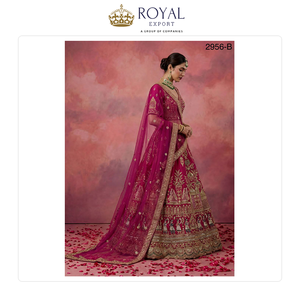 <b>Top</b> Offer on Luxury Quality Modern Designer Wedding Wear Collection Soft Silk with Chappat Zari and Thread work Lehenga Choli - Product Image 2