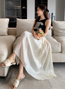 Ladies <b>Long</b> <b>Skirts</b> Ankle-Length <b>Summer</b> Solid Elegant <b>Skirt</b> <b>Summer</b> Casual Women High Waist A-Line <b>Skirt</b> - Product Image 4