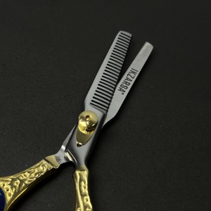 Stainless Steel Hair Thinning <b>Scissors</b> Gold Plated Salons Use High-Precision Texturizing Sharp Teeth Hair Dressing Barber Shears - Product Image 5