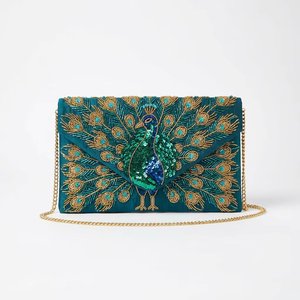 Pochette de soirée bohème faite à la main avec perles, broderie exquise, bandoulière unique, sac de luxe pour femme - Product Image 2