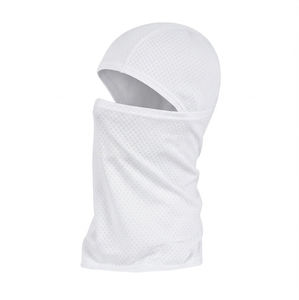 Vente en gros de masques de ski unisexes blancs, logo personnalisé, balaclava en tricot respirant en polyester et élasthanne, couvre-visage d'extérieur pour adultes - Product Image 4