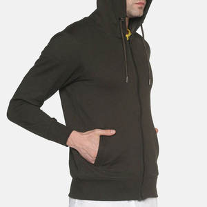 Sweat à capuche zippé vert olive pour homme, veste en polaire décontractée, streetwear d'hiver - Product Image 4