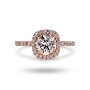Bague Halo en Or Massif 18K Prête à l'Expédition, Diamant de Laboratoire Certifié IGI VVS2 Couleur E 1.50CT Taille Ronde, pour Fiançailles et Anniversaire - Product Image 3