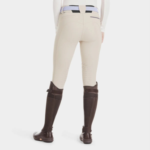 Pantalon d'équitation taille haute pour femme, couleur unie, coupe ajustée avec fermeture éclair et poches pour téléphone, gris - Product Image 3