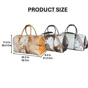 Nueva Llegada, Bolsos de Viaje de Cuero Repujado con Pelo Natural, Bolsos de Fin de Semana de Gran Capacidad, Alta Calidad, Gran Venta, Unisex - Product Image 2