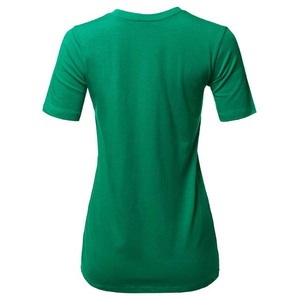 Camiseta Verde para Mujer, Diseño Personalizado, Nueva Colección 2026, Poliéster/Algodón, Ecológica, Verano, Estampado Serigrafiado - Product Image 3