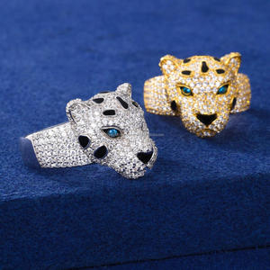 Luxury Panther Head VVS Moissanite <b>Ring</b> 925 Sterling Silver Iced Animal Design Statement Jewelry Hip Hop Fashion Gift <b>For</b> <b>Men</b> - Product Image 4