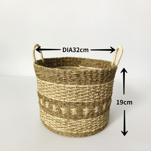 Cheap Price High Quality Woven Seagrass Eco-Friendly Durable Baskets for Storage Natural Basket Handle Organizer Home Decor - Product Image 1
