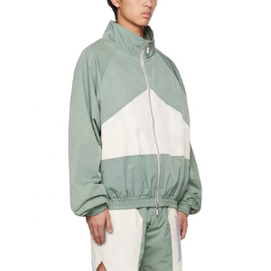 Conjunto corto de chándal para hombre con capucha, cortavientos de invierno casual, ligero, con cremallera funcional, diseño de bloques de color y corte holgado, personalizado - Product Image 2