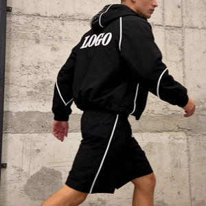 Chaqueta Cortavientos Personalizada de Alta Calidad, Ecológica, Impermeable, con Cierre, Logotipo Bordado, Talla Grande, 100% Algodón Orgánico para Hombre - Product Image 4