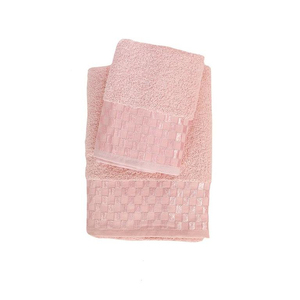Ensemble de serviettes en coton rose rectangulaires à motif géométrique jacquard, douces pour la peau, pour usage domestique - Product Image 4