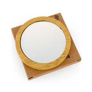 Lightweight & Portable Bamboo Pocket <b>Mirrors</b> Round-shaped - Product Image 3