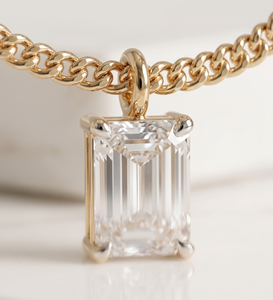 Collar con Colgante de Diamantes Cultivados en Laboratorio, en Forma de Pera, Ovalada y Esmeralda, para Mujer |   Joyería Fina Minimalista - Product Image 2