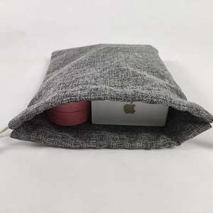 Small Eco Friendly Jute Jewelry <b>Pouch</b> with <b>Drawstring</b> for Ring Necklace and Earring Storage - Product Image 5