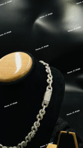 Cadena cubana Iced Out con diamantes de moissanita plateados, collar de acero inoxidable premium, estilo hip hop, cadena llamativa - Product Image 3