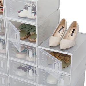 Set di 18 Scatole Impilabili in Plastica Trasparente per Scarpe con Organizer Bianco, Soluzione Pratica per la Conservazione delle Calzature - Product Image 5