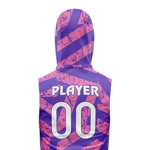 Maillot de football 7v7 pour garçons, sans manches, à capuche, uniformes d'équipe personnalisés, impression géométrique sublimée, nom et numéro du joueur - Product Image 4
