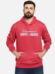 Sudadera con Capucha Roja para Hombre, Corte Regular, Informal, de Algodón Tejido, con Bolsillo, Diseño con Letras Estampadas en la Parte Delantera, para Otoño - Product Image 1