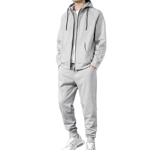 Ensemble de survêtement de sport pour hommes en gros, haute qualité, en coton molletonné épais, avec logo personnalisé, couleur unie, respirant, grandes tailles XL - Product Image 1