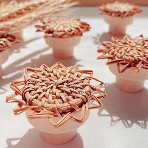 Nuevo diseño, precio competitivo, manija de puerta de dormitorio de ratán natural y perillas de tocador, accesorios para muebles - Product Image 2