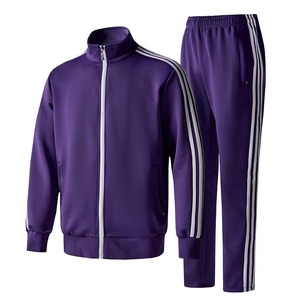 Ensemble de survêtement bleu pour homme, veste à capuche zippée et pantalon à taille élastique, vêtements de sport décontractés, fabrication sur mesure OEM - Product Image 2
