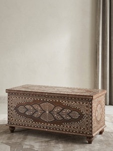 Bone Inlay Wooden Coffee Table Rectangular <b>Storage</b> <b>Chest</b> Decorative Tea Table for Living Room - Product Image 2