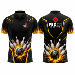Manufacturer Sublimation Casual T Shirt Tshirts Sport Men Polo T-Shirt Retro <b>Bowling</b> Shirts Quick Dry Lightweight Short Sleeve - Product Image 2