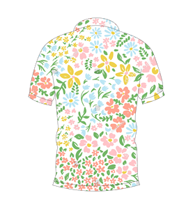 Polo à manches courtes pour hommes, blanc, imprimé floral multicolore, décontracté, mode été, chemise de golf - Product Image 5