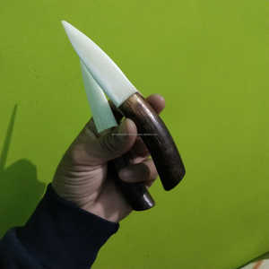 Cuchillo de bolsillo hecho a mano con hueso de búfalo blanco y mango de madera a precio económico. - Product Image 4