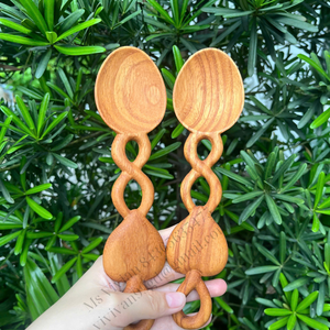 Cuchara de madera con mango de concha, cuchara de madera de fresno para café, té, postre, cuchara de madera con diseño de flor y mariposa, cuchara de madera de Vietnam - Product Image 3