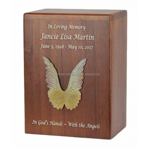 Mini urna de cremación de madera grabada con pata de mascota personalizada, la última caja de almacenamiento decorativa de estilo americano, suministros OEM - Product Image 5