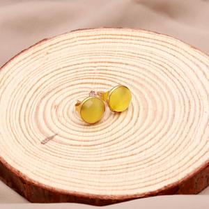Pendientes de cuarzo Monalisa amarillo natural, pendientes de oro vermeil para bodas, para proveedores mayoristas - Product Image 2