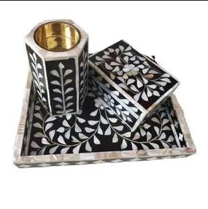 Best Quality Bone Inlay Bakhoor Burners <b>Incense</b> Box and Serving Tray Set Candle Holder burner - Product Image 6