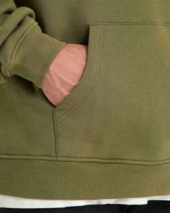 Sweat-shirt à capuche oversize en coton, style décontracté automne, brodé, avec poche kangourou et motif gaufré en relief uni - Product Image 4