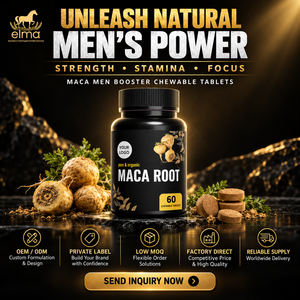 Suplemento de Extracto de Raíz de Maca Halal Elma Food, 60 Tabletas Masticables, Apoyo Energético para Hombres, Metabolismo, Circulación, GMP, HACCP - Product Image 1
