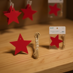 Etichetta Pendente a Stella Ilan 6cm Rossa 12pz per Decorazione Abbigliamento - Product Image 2