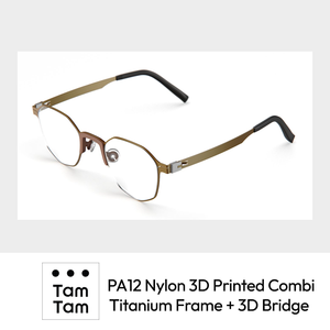กรอบแว่นตา TamTam รุ่น Ultra-Light Pure Titanium Temple PA12 Nylon 3D Printed Full-Rim Classic Unisex สำหรับผู้ใหญ่ - Product Image 4