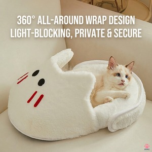 Warm Plush Slipper Shaped Cat <b>Bed</b> Semi Enclosed Kitten <b>Cave</b> Nest Washable Anti Slip Sleeping Bag for Indoor Felines - Product Image 3