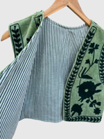 Gilet en coton brodé floral sans manches, style Prairie Chic, fait main, haut de printemps pour femme