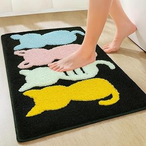 Tapis de salle de bain personnalisés, extra doux et absorbants, en microfibre, antidérapants, lavables en machine, séchage rapide, tapis de bain shaggy - Product Image 2