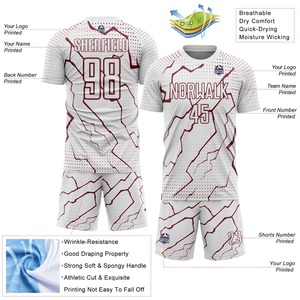 soccer uniform jersey and shorts set <b>men</b> football team breathable quick dry sportswear fit wear - Product Image 3