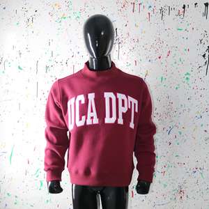 Sudadera UCA DPT BROWN con cuello alto, 100% BLANCA, con apliques bordados, cuello ancho, hilos finos. - Product Image 1